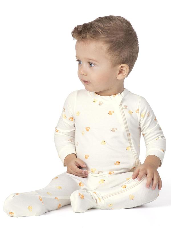 Malwee Kids - Macacão Off White Bichinhos Unissex