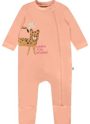 Malwee Kids - Macacão Onça com Pé Reversível Laranja Claro - MALWEE KIDS