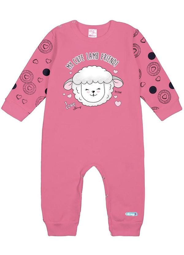 Abrange - Macacão Ovelha Baby Rosa