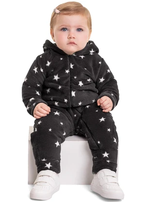 Quimby - Macacão para Bebê Menina Cinza - QUIMBY