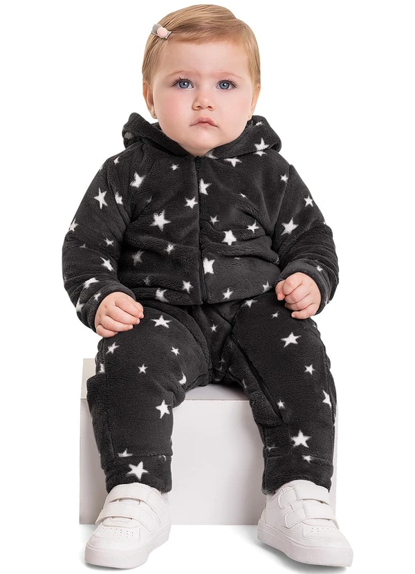 Quimby - Macacão para Bebê Menina Cinza