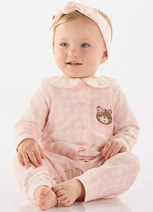 Up Baby - Macacão para Bebê Menina Comfy Bege