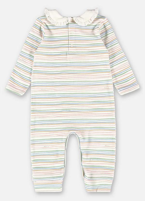 Up Baby - Macacão para Bebê Menina em Suedine Bege 3