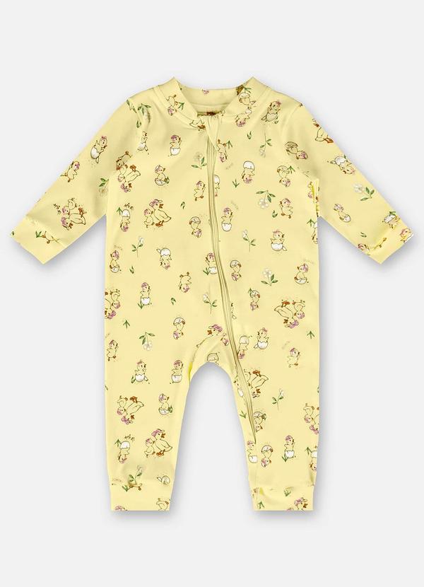 Up Baby - Macacão para Bebê Menina em Suedine Bege 1