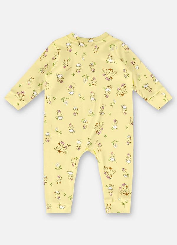 Up Baby - Macacão para Bebê Menina em Suedine Bege 2