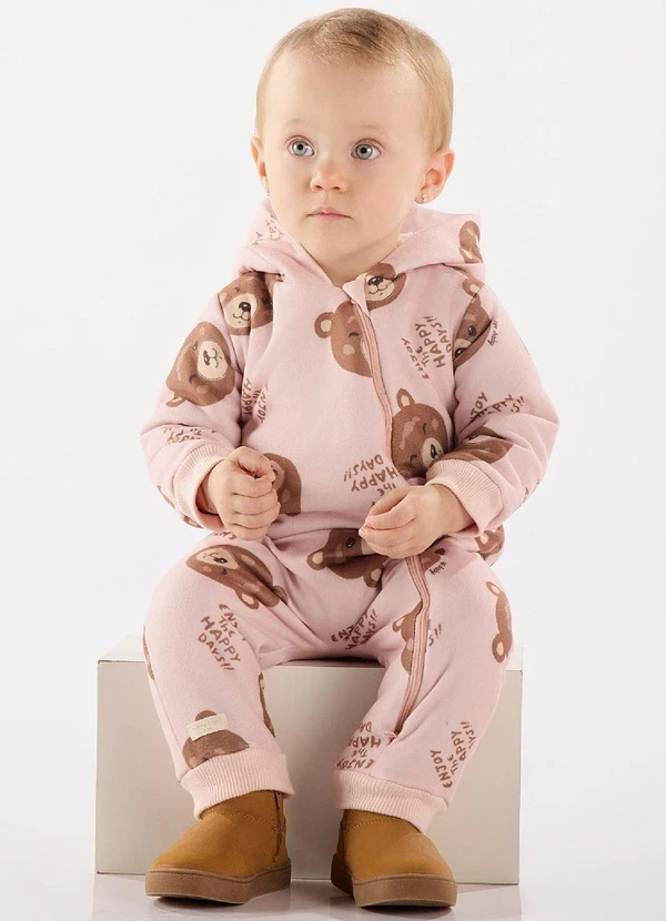 Up Baby - Macacão para Bebê Menina Rosa