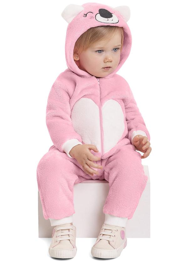 Quimby - Macacão Peluciado para Bebê Menina Rosa