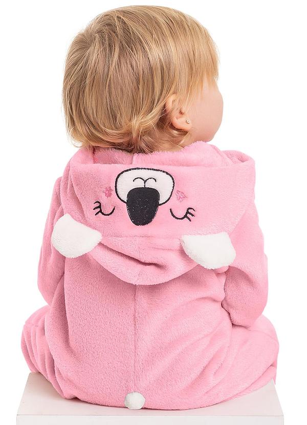 Quimby - Macacão Peluciado para Bebê Menina Rosa 2