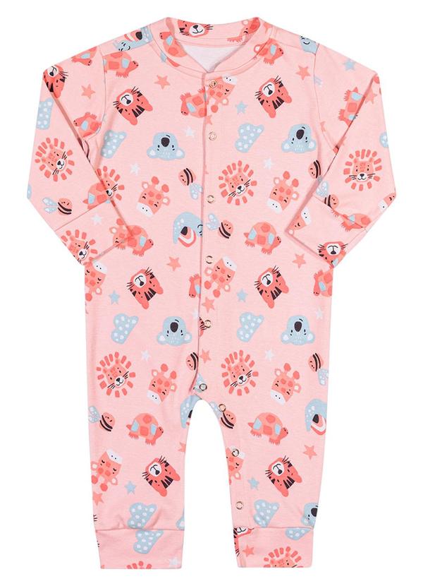 Alenice - Macacão Pequenos Bichos Menina Rosa