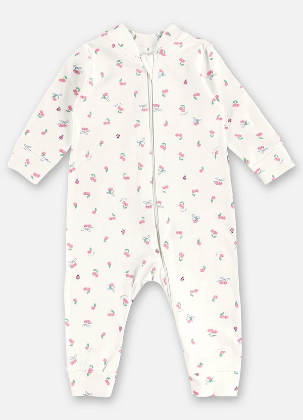 Up Baby - Macacão Suedine Bebê Menina Bege 2