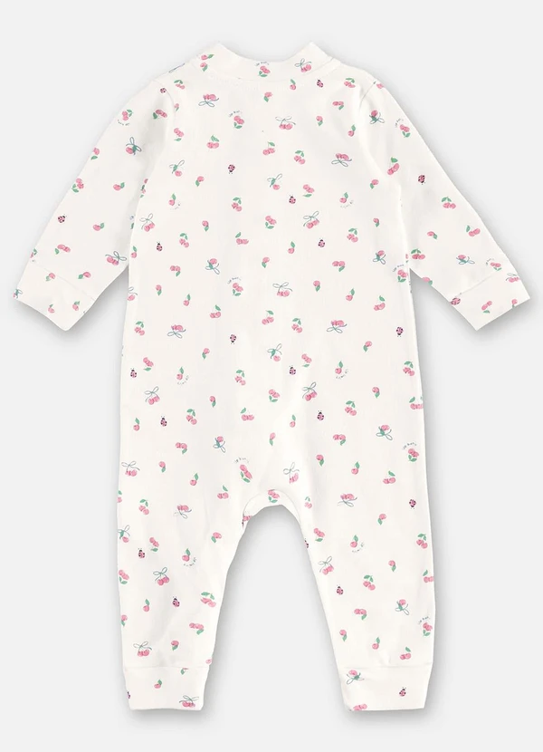 Up Baby - Macacão Suedine Bebê Menina Bege 3