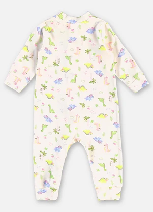 Up Baby - Macacão Suedine Bebê Menina Bege - UP BABY