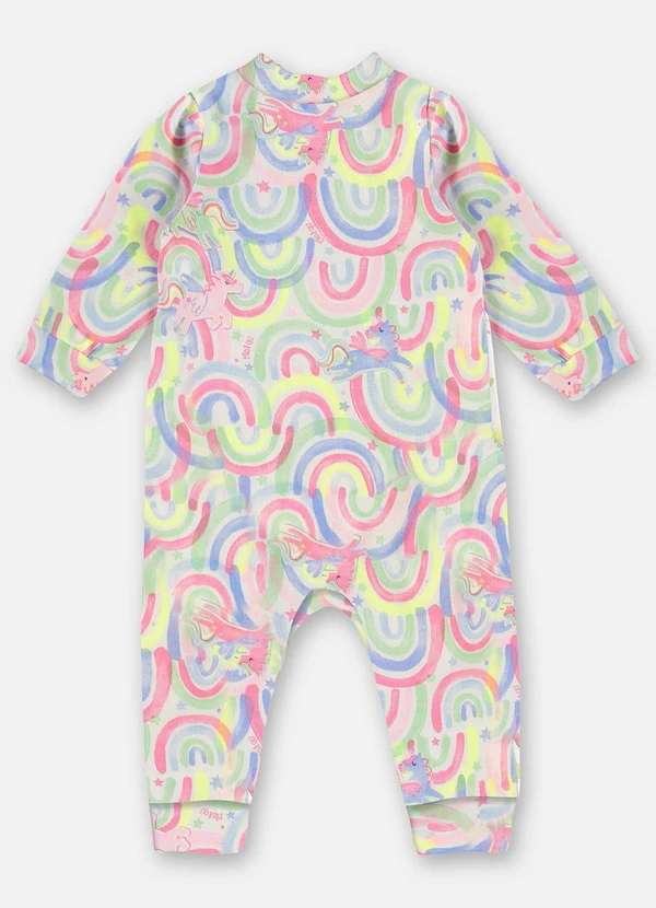 Up Baby - Macacão Suedine Bebê Menina Branco 2