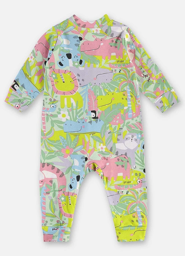 Up Baby - Macacão Suedine Bebê Menina Verde 2