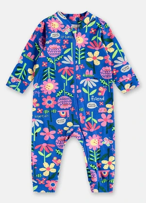 Up Baby - Macacão Suedine Zíper 2 Cursores Azul - UP BABY