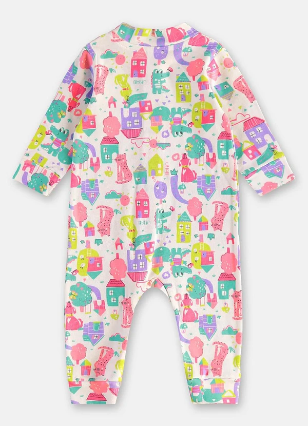 Up Baby - Macacão Suedine Zíper 2 Cursores Branco 2