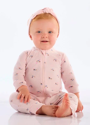 Up Baby - Macacão Suedine Zíper 2 Cursores Branco - UP BABY