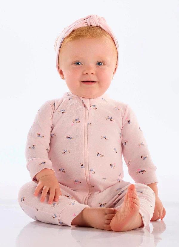 Up Baby - Macacão Suedine Zíper 2 Cursores Branco 1