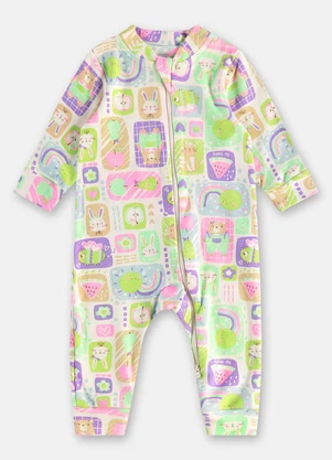 Up Baby - Macacão Suedine Zíper 2 Cursores Branco - UP BABY