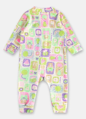 Up Baby - Macacão Suedine Zíper 2 Cursores Branco - UP BABY