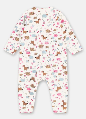 Up Baby - Macacão Suedine Zíper 2 Cursores Branco - UP BABY