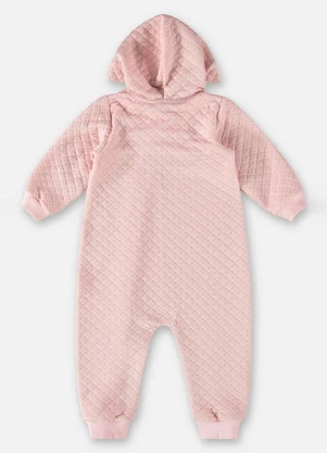 Up Baby - Macacão Texturizado para Bebê Menina Rosa - UP BABY