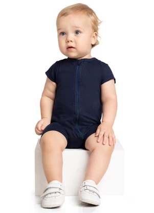 Marlan - Macacão Unissex Básico Meia Malha Penteada Azul - MARLAN