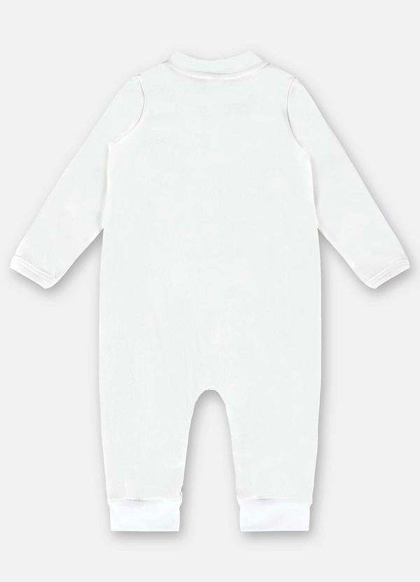 Up Baby - Macacão Unissex Bebê em Suedine Branco 2