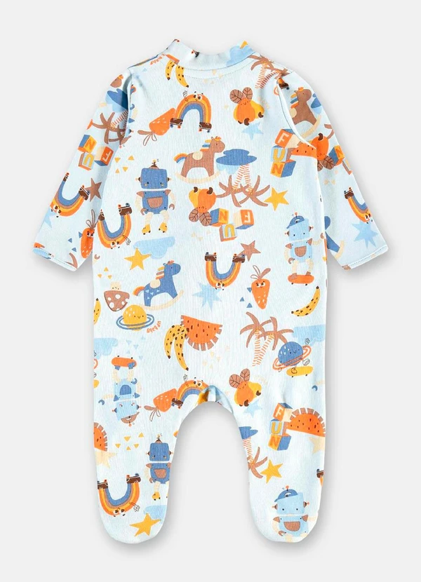 Up Baby - Macacão Unissex Bebê Suedine Comfy Azul 3