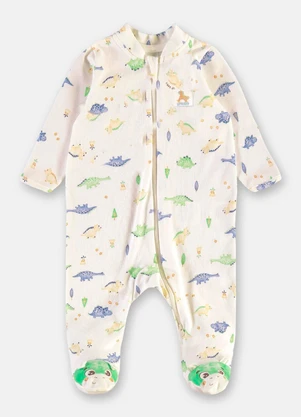 Up Baby - Macacão Unissex Bebê Suedine Comfy Bege - UP BABY