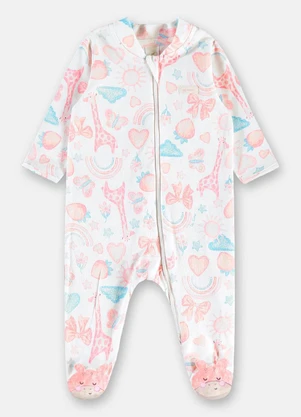 Up Baby - Macacão Unissex Bebê Suedine Comfy Branco - UP BABY