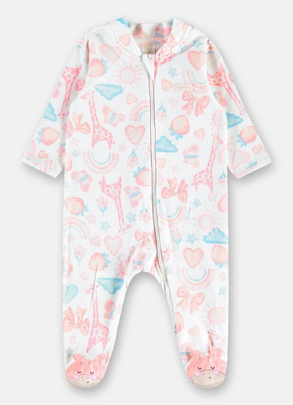 Up Baby - Macacão Unissex Bebê Suedine Comfy Branco 2