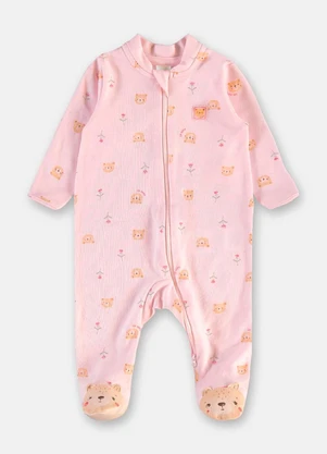 Up Baby - Macacão Unissex Bebê Suedine Comfy Rosa - UP BABY
