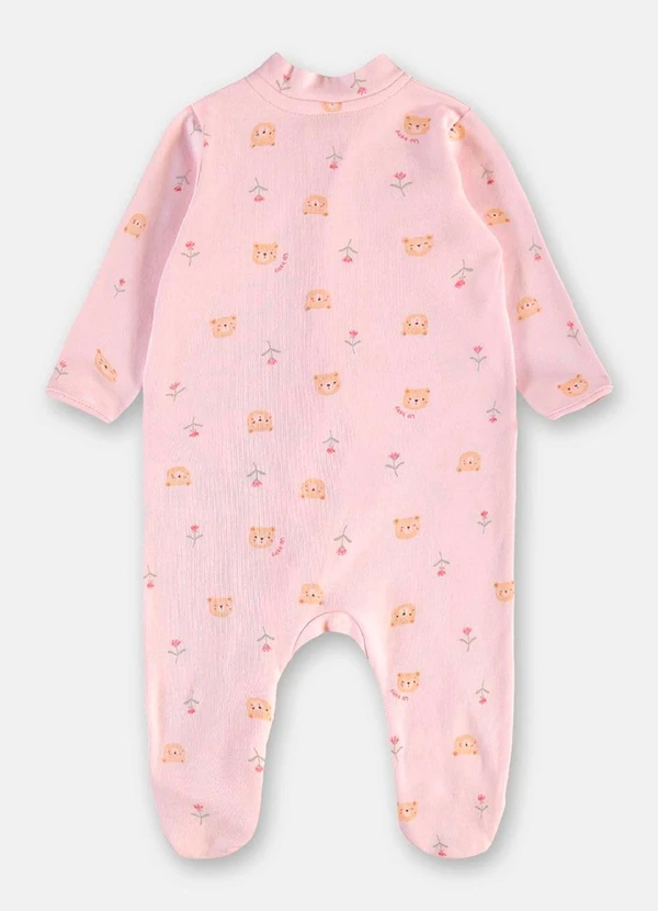 Up Baby - Macacão Unissex Bebê Suedine Comfy Rosa 3