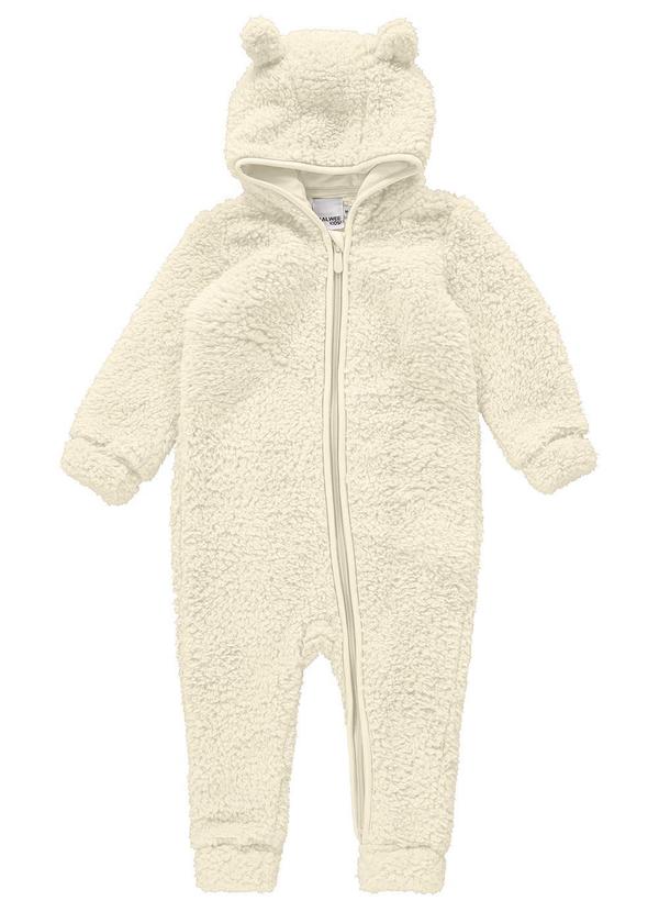 Malwee Kids - Macacão Unissex em Pelúcia Bege