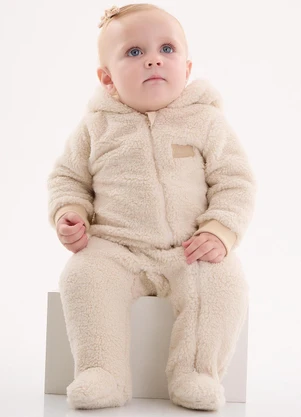 Up Baby - Macacão Unissex para Bebê Bege - UP BABY
