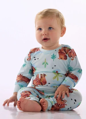 Up Baby - Macacão Unissex para Bebê Térmico Azul - UP BABY