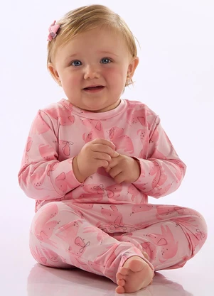 Up Baby - Macacão Unissex para Bebê Térmico Rosa - UP BABY