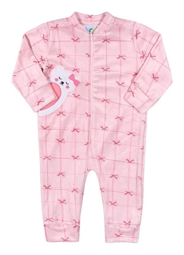 Alenice - Macacão Ursinho Dorminhoco Menina Rosa