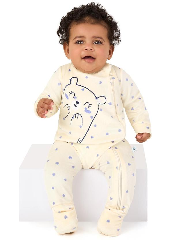 Malwee Kids - Macacão Ursinho em Plush Menina Bege