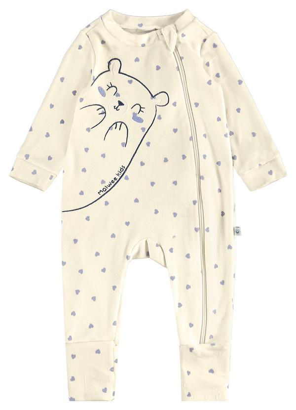 Malwee Kids - Macacão Ursinho em Plush Menina Bege 2