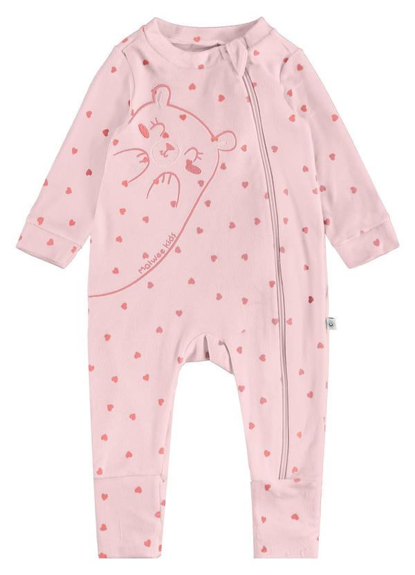 Malwee Kids - Macacão Ursinho em Plush Menina Rosa