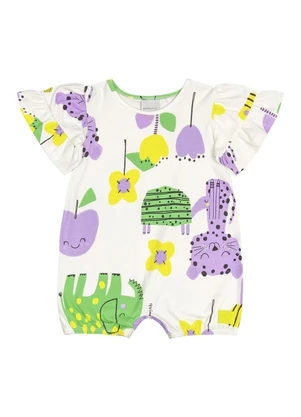 Quimby - Banho de Sol em Cotton Bebê Menina Bege - QUIMBY