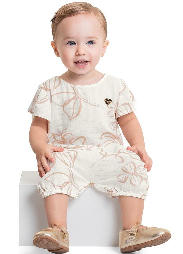 Quimby - Banho de Sol Floral para Bebê Menina Bege 1