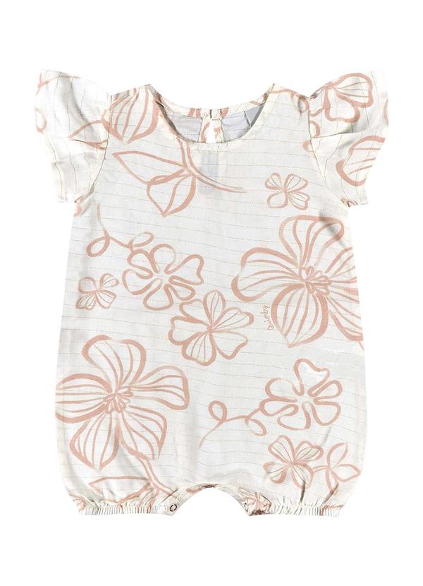 Quimby - Banho de Sol Floral para Bebê Menina Bege 2