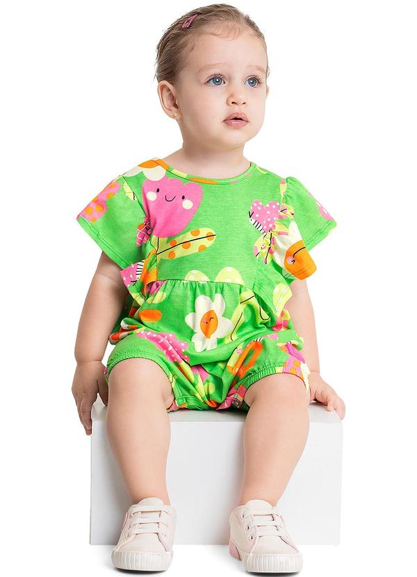 Quimby - Banho de Sol Floral para Bebê Menina Verde