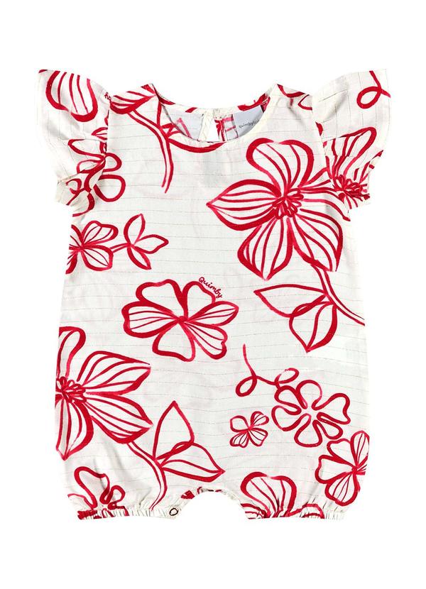 Quimby - Banho de Sol Floral para Bebê Vermelho 3