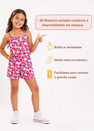 Rosa Azul - Kit 2 Macaquinhos Verao Menina Multicor - ROSA AZUL