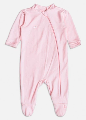 Momi - Macacão Básico Rosa com Zíper Rosa - MOMI