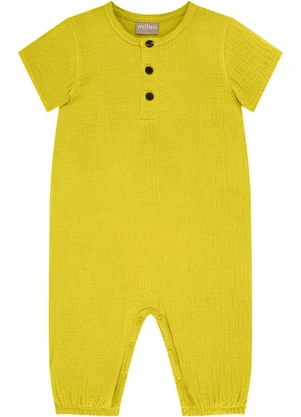 Milon - Macacão Bebê Menino Básico Amarelo - MILON